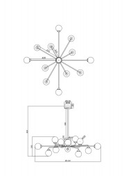 Люстра на штанге Freya ALEXIS FR5120PL-12G