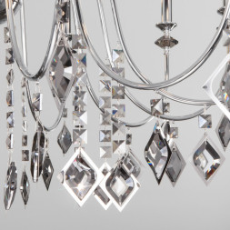 Подвесная люстра Eurosvet Telao 10120/12 хром/дымчатый хрусталь Strotskis Smart (10110/12)