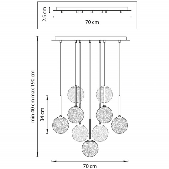 Каскадная люстра Lightstar BARI 815290