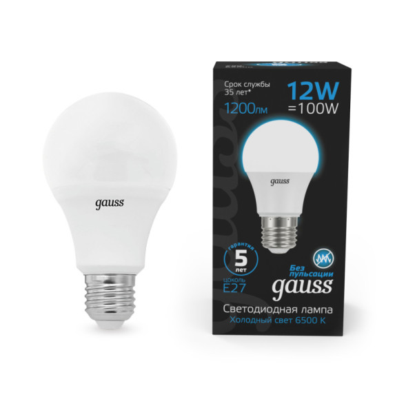 Светодиодная лампа Gauss 102502312 12W 220V 1200lm E27 белый (холодный)