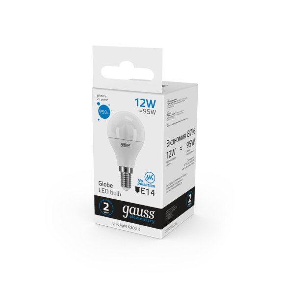 Светодиодная лампа Gauss 53132 12W 220V 950lm E14 белый (холодный)