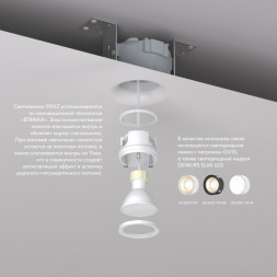 Встраиваемый точечный светильник Denkirs INVIZ DK2080-WH