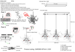 Подвесная люстра Crystal Lux GARDEN GARDEN SP3х3 L1200 GOLD