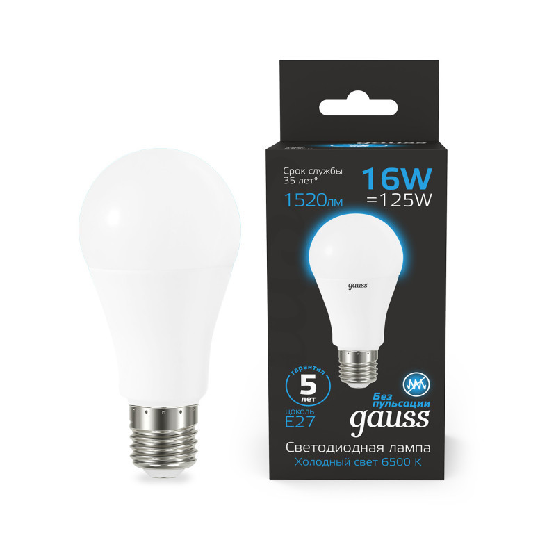 Светодиодная лампа Gauss 102502316 16W 220V 1470lm E27 белый (холодный)