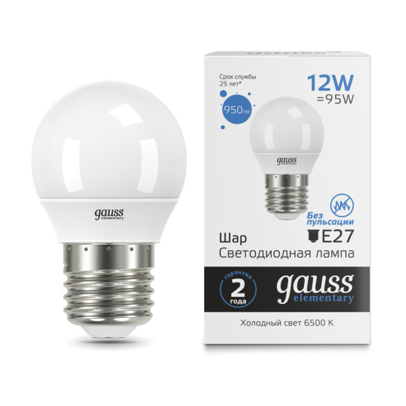 Светодиодная лампа Gauss 53232 12W 220V 950lm E27 белый (холодный)