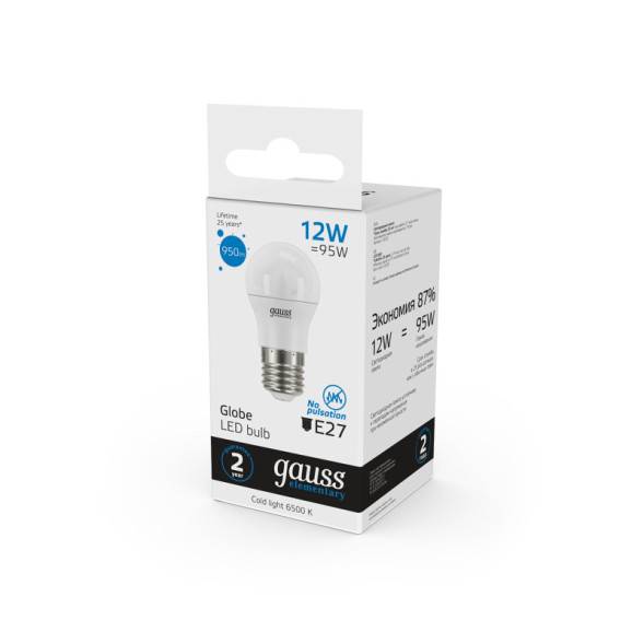 Светодиодная лампа Gauss 53232 12W 220V 950lm E27 белый (холодный)
