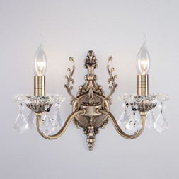 Бра Eurosvet Elisha 3281/2 античная бронза/прозрачный хрусталь Strotsk