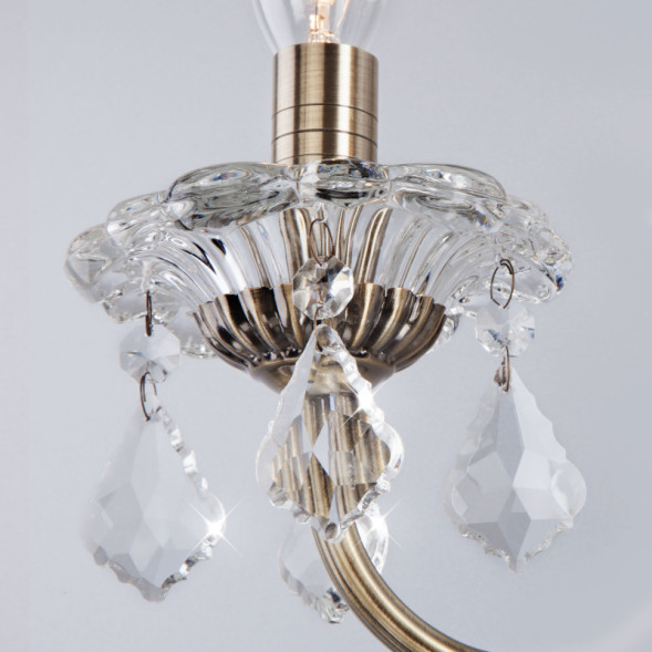 Бра Eurosvet Elisha 3281/2 античная бронза/прозрачный хрусталь Strotsk