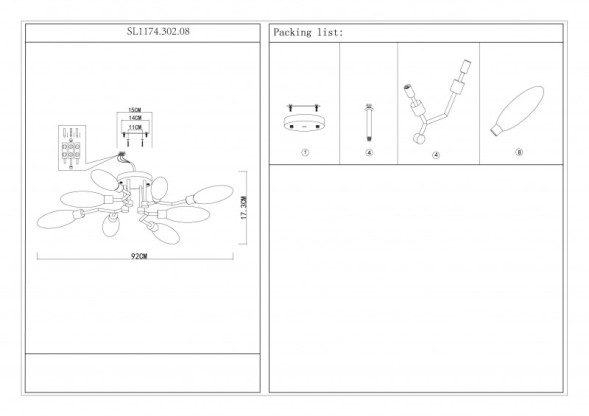 Люстра на штанге ST-Luce DESIMA SL1174.302.08