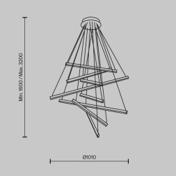Каскадная люстра Maytoni LINE MOD016PL-L96BK
