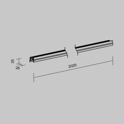 Профиль для шинопроводов Maytoni Уличная трековая система освещения Elasity IP black O-TR001-P-B2M