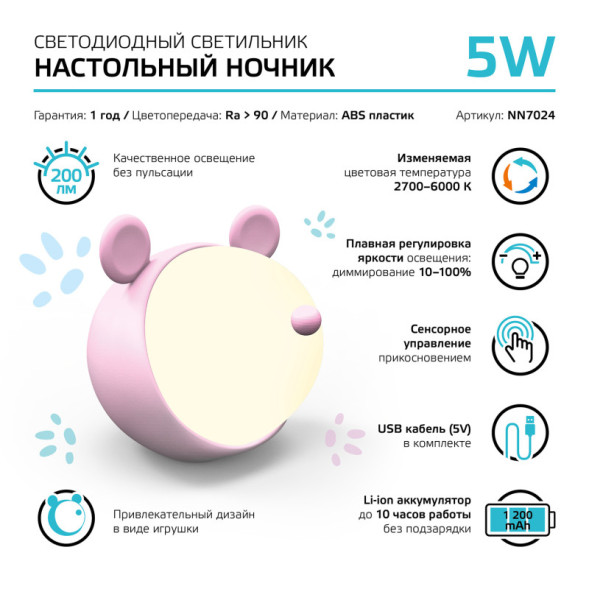 Ночник детский Gauss Qplus NN7024