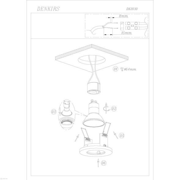 Встраиваемый точечный светильник Denkirs Voens DK2030-BK