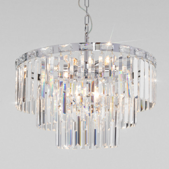 Каскадная люстра Eurosvet Elegante 10130/8 хром/прозрачный хрусталь Strotskis