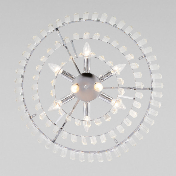 Каскадная люстра Eurosvet Elegante 10130/8 хром/прозрачный хрусталь Strotskis