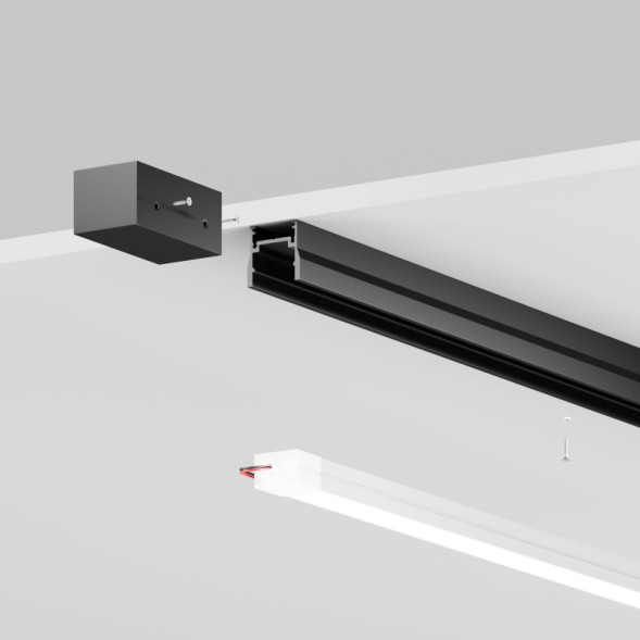 Профиль для шинопроводов Maytoni Уличная трековая система освещения Elasity IP black O-TR001-P-B3M