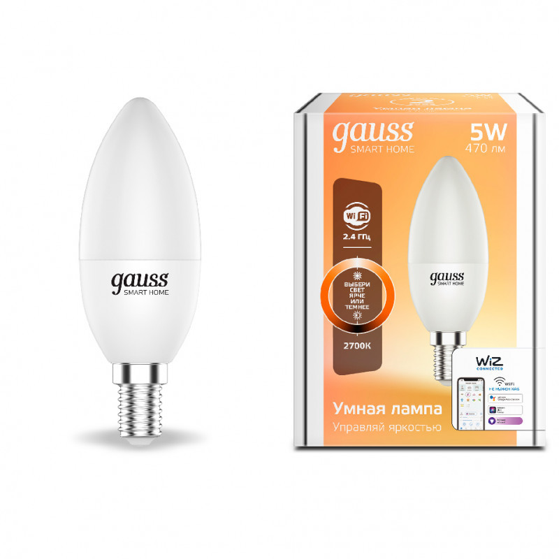 Светодиодная лампа Gauss 1100112 5W 220V 470lm E27 белый (теплый)