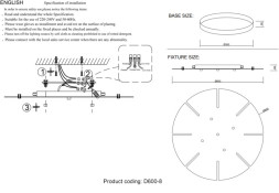 База накладная Crystal Lux Потолочная база Потолочная база D600-8 CHROME