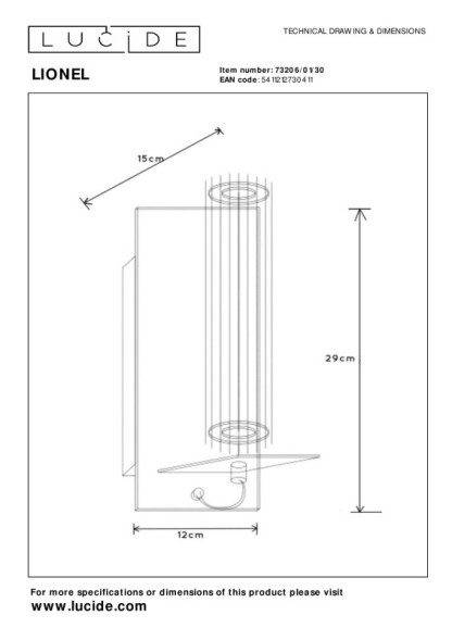 Бра LUCIDE LIONEL 73206/01/30