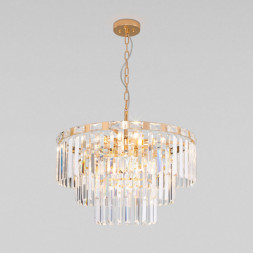 Каскадная люстра Eurosvet Elegante 10130/8 золото/прозрачный хрусталь Strotskis