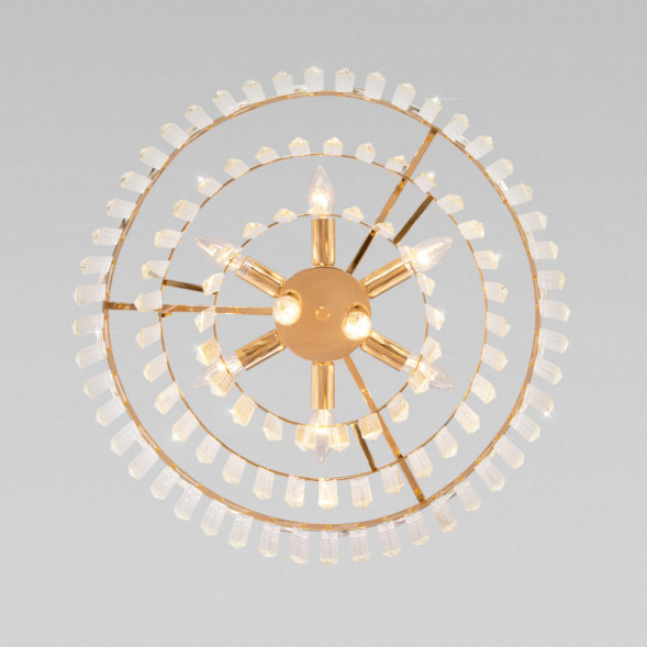 Каскадная люстра Eurosvet Elegante 10130/8 золото/прозрачный хрусталь Strotskis