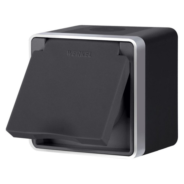 Розетка Werkel Gallant W5071234 черный с серебром