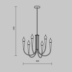 Люстра на штанге Freya Branches FR5253PL-06BS