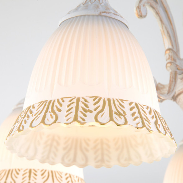 Люстра на штанге Eurosvet CAMPINA 60107/5 белый с золотом