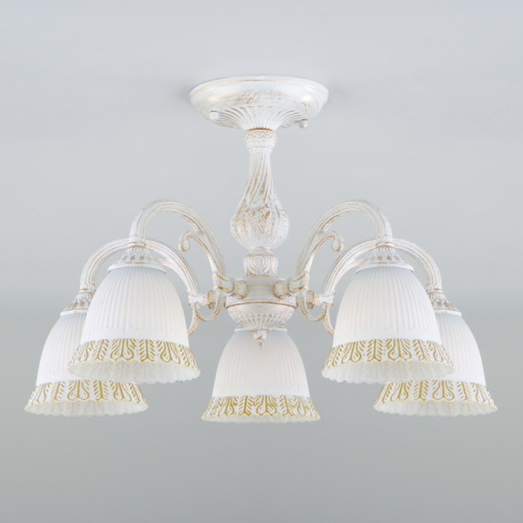 Люстра на штанге Eurosvet CAMPINA 60107/5 белый с золотом