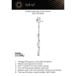 Подвесной светильник APLOYT APL.773.06.16 Sindrillon