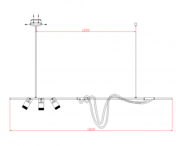 Люстра на штанге Kink Light Кайли 08039-180A,19