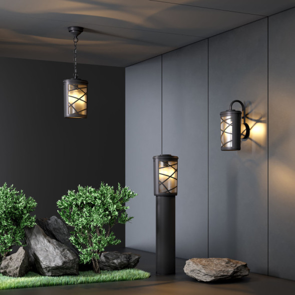 Уличный настенный светильник Elektrostandard Premier D черный (GL 1017D)