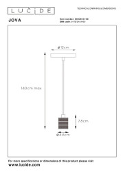 Подвесной светильник LUCIDE JOVA 08426/01/30