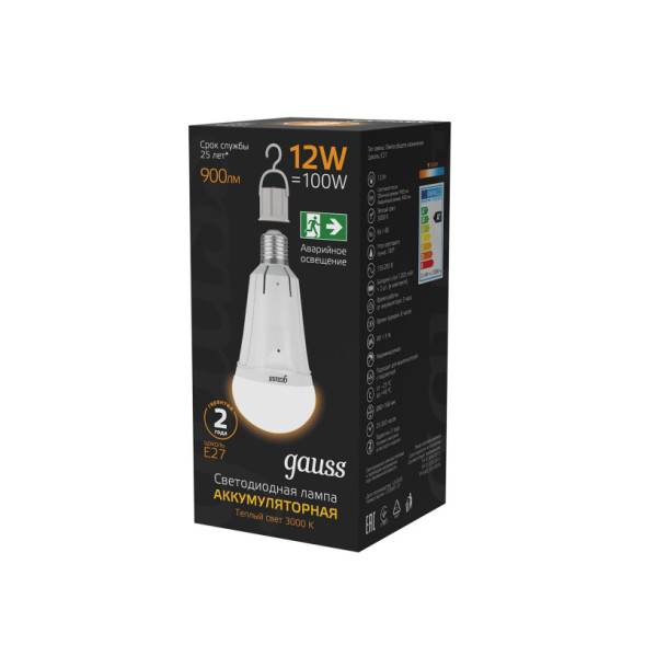 Светодиодная лампа Gauss 102002112 10W 220V 900lm E27 белый (теплый)