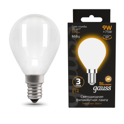Светодиодная лампа Gauss 105201109 9W 220V 590lm E14 белый (теплый)