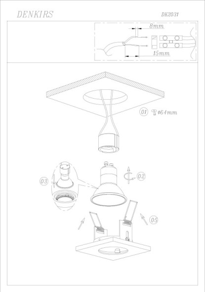 Встраиваемый точечный светильник Denkirs Voens DK2031-WH