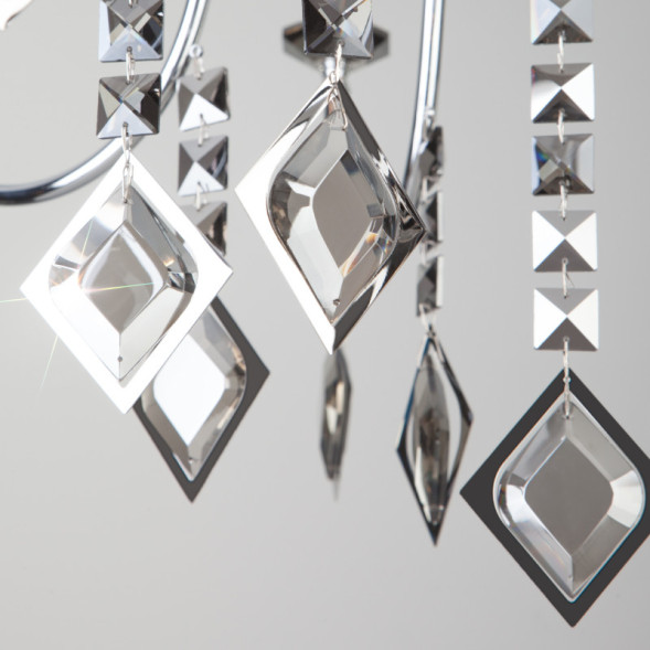 Подвесная люстра Eurosvet Telao 10120/8 хром/дымчатый хрусталь Strotskis Smart (10110/8)