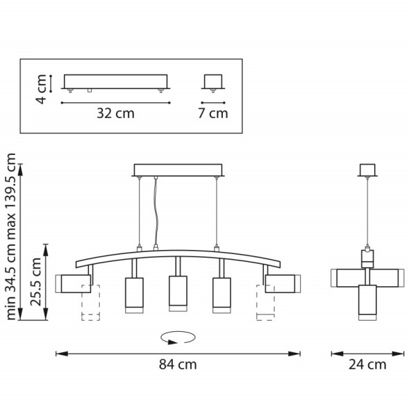 Подвесная люстра Lightstar RULLO LR7353750