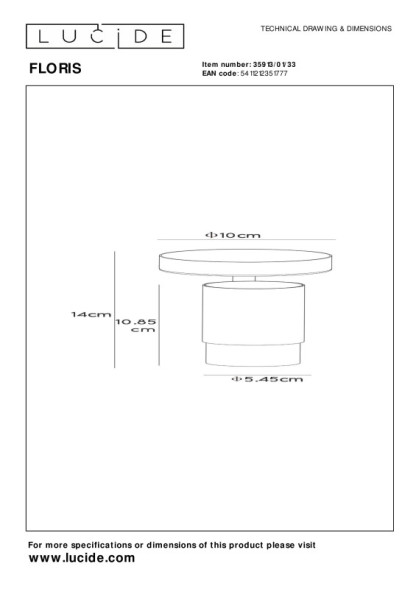 Спот LUCIDE Floris 35913/01/33