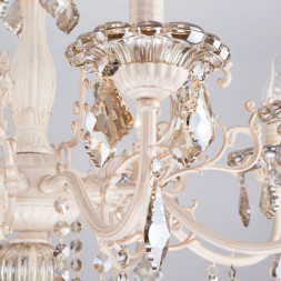 Подвесная люстра Eurosvet Elisha 3281/8 белый с золотом/тонированный хрусталь Strot