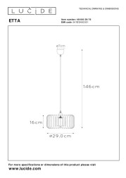Подвесной светильник LUCIDE ETTA 46406/29/76