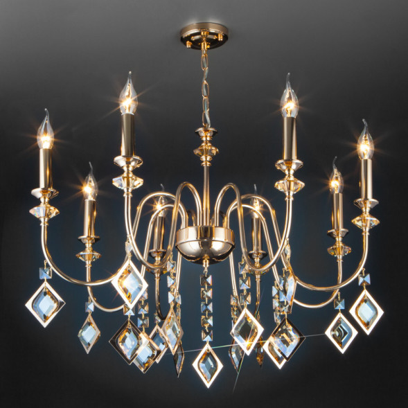 Подвесная люстра Eurosvet Telao 10120/8 золото/тонированный хрусталь Strotskis Smart (10110/