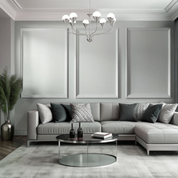 Подвесная люстра Eurosvet 60169/8 никель CALYX