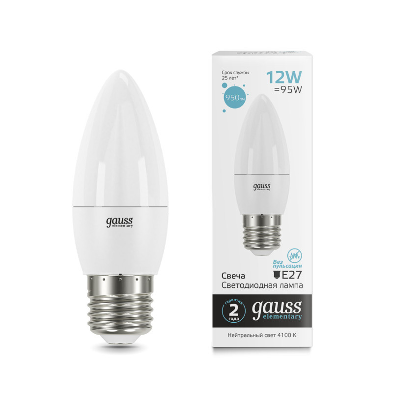 Светодиодная лампа Gauss 30222 12W 220V 950lm E27 белый (дневной)