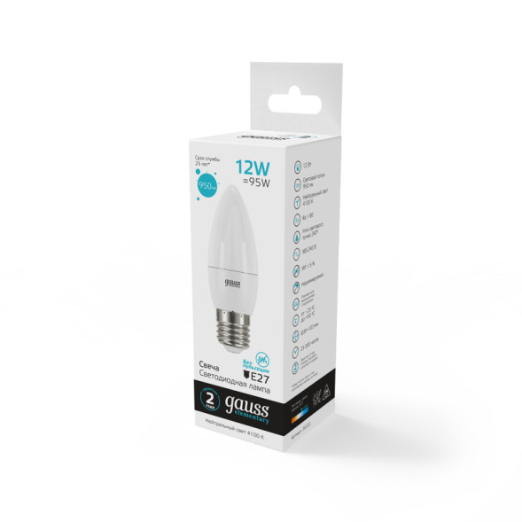 Светодиодная лампа Gauss 30222 12W 220V 950lm E27 белый (дневной)