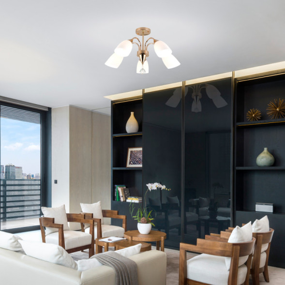 Люстра на штанге Eurosvet Ellene 30149/5 золото