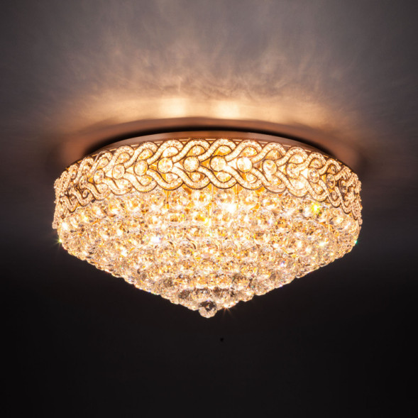 Потолочная люстра Eurosvet Anika 3296/16 золото/прозрачный хрусталь Strotskis