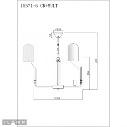 Подвесная люстра iLamp DOLCE 15571-6 CR+MULT