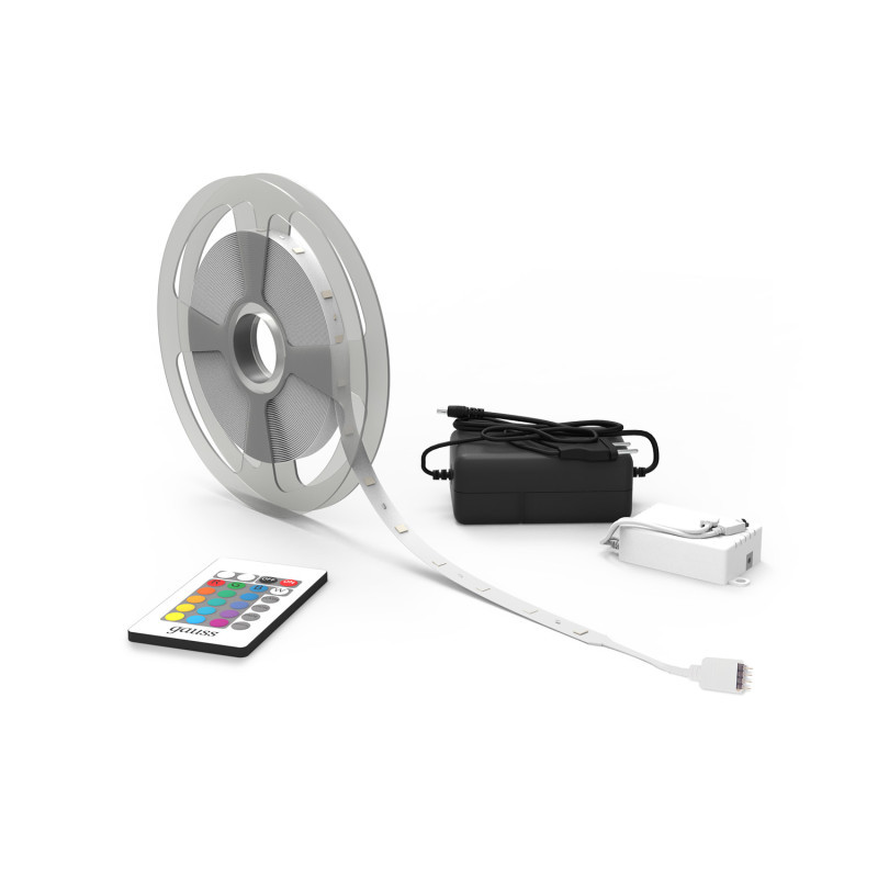 Лента Gauss Basic LED 5050/60 BT010 18W 12V 390lm RGB+белый IP20