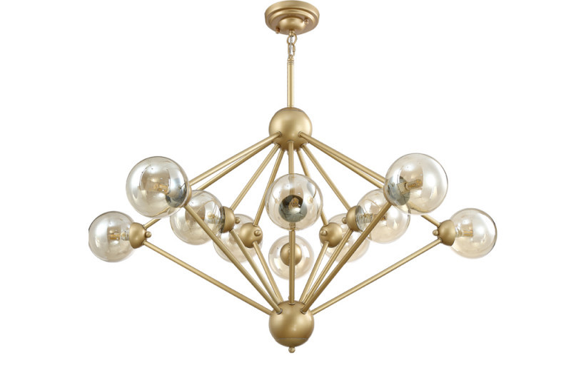 Люстра на штанге Crystal Lux FRANCISCA FRANCISCA SP10 GOLD/COGNAC